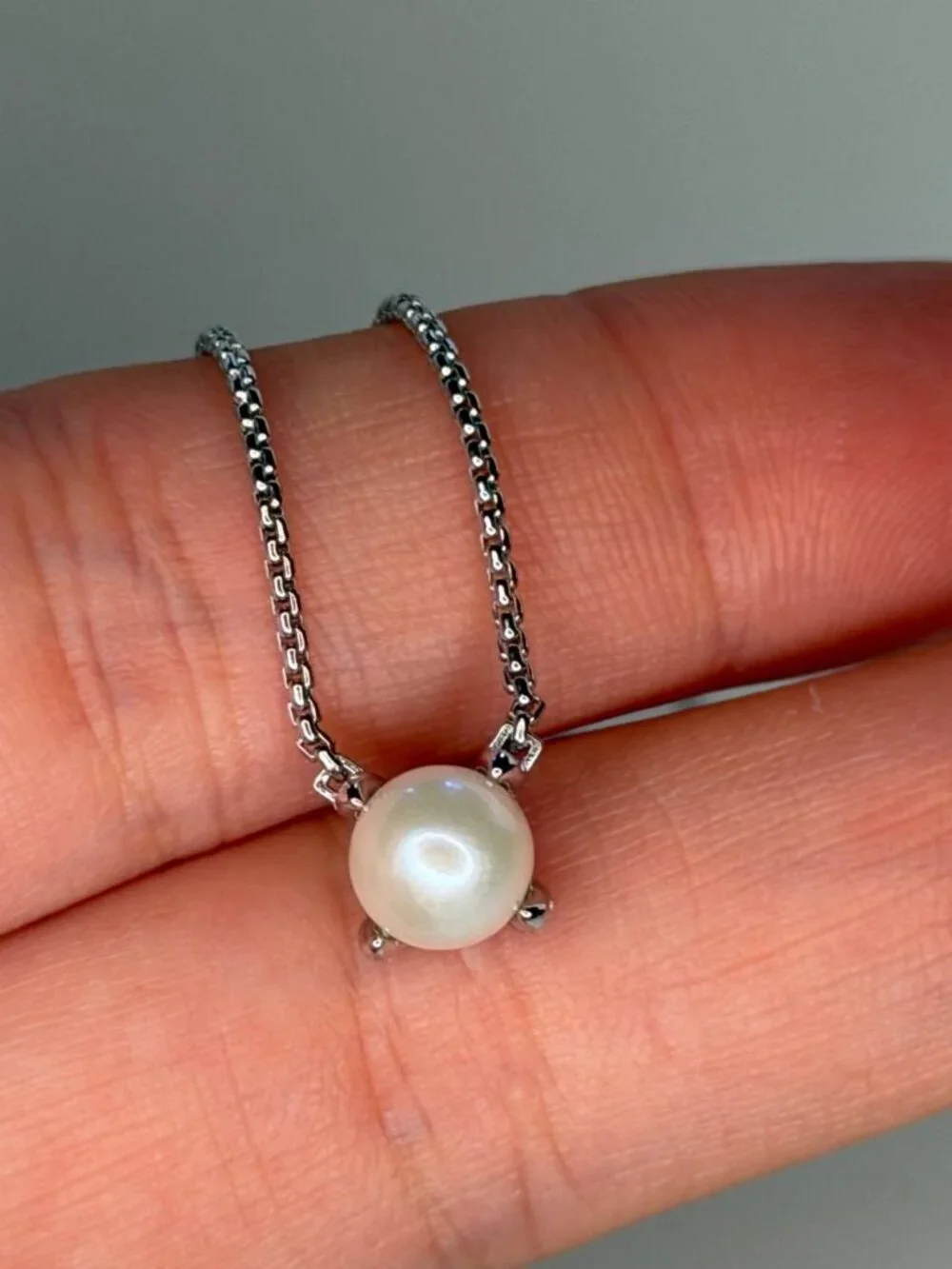 Authentic david yurman pearl necklace sterling silver and diamonds pendant